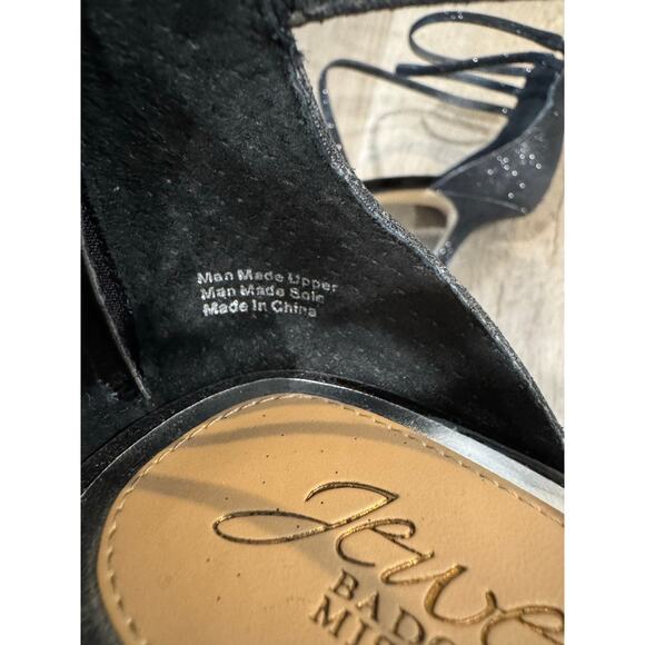 Jewel Badgley Mischka Flor Strappy Heels Black Glitter Size 9.5, Box Included - Picture 6 of 7